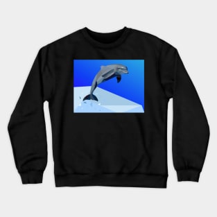 Blue Geo Dolphin Crewneck Sweatshirt